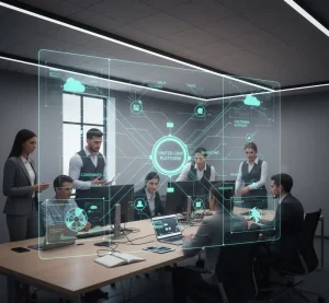 Enterprise departments aligning business requirements during software evaluation
